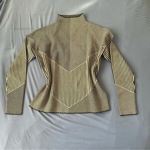 Cynthia Rowley Black and Cream Knit Top